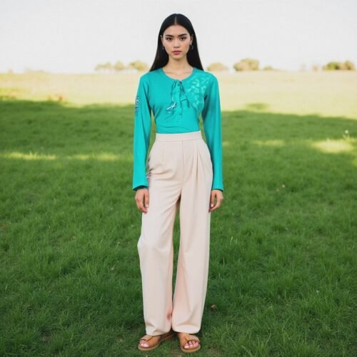Ladies Long Sleeve Serafino-3