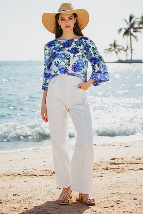 Ladies 3/4 Sleeve Blouse