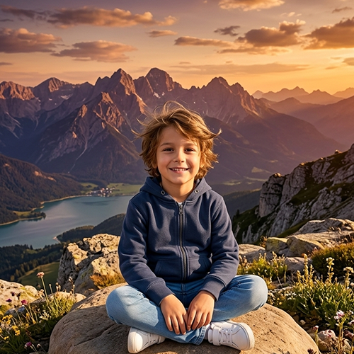 Kid's Long Sleeve Hoody Sweat Jacket