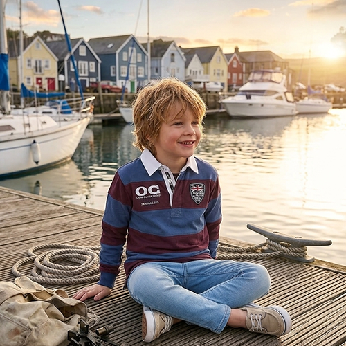 Kid's Long Sleeve Rugby Polo
