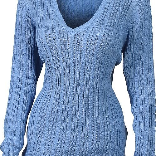 Ladies Long Sleeve Pullover with Cables
