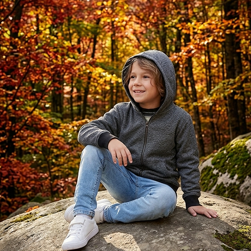 Kid's Long Sleeve Hoody Sweat Jacket