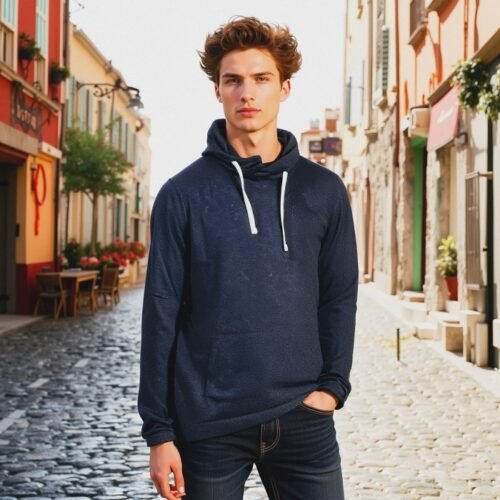 Men's Long Sleeve Sweat Shirt with Hood
