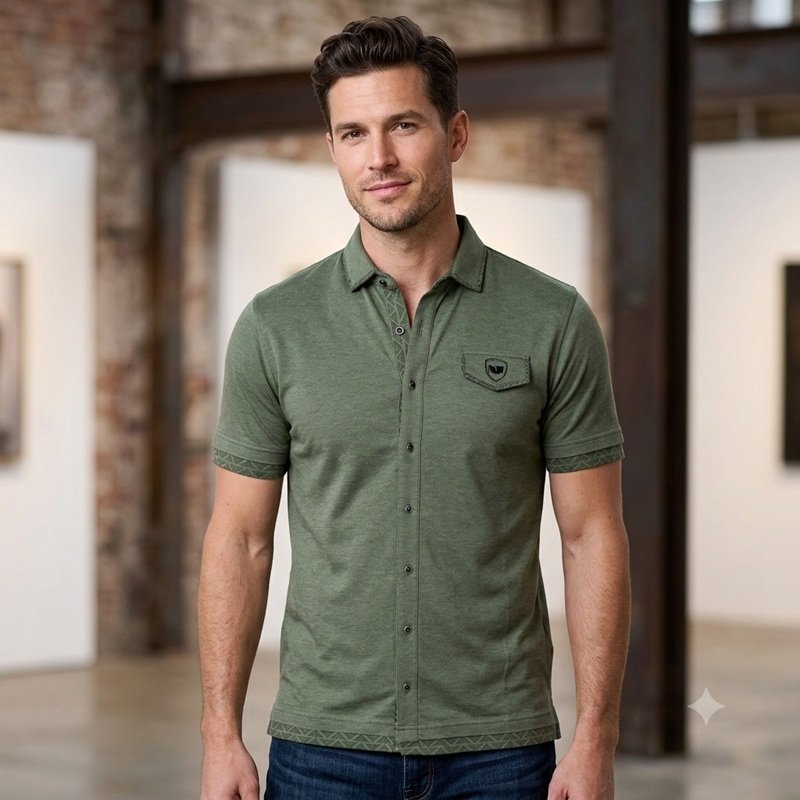 Our Own Branded Men's Shirt with H/D and Stone Artwork — Style 018