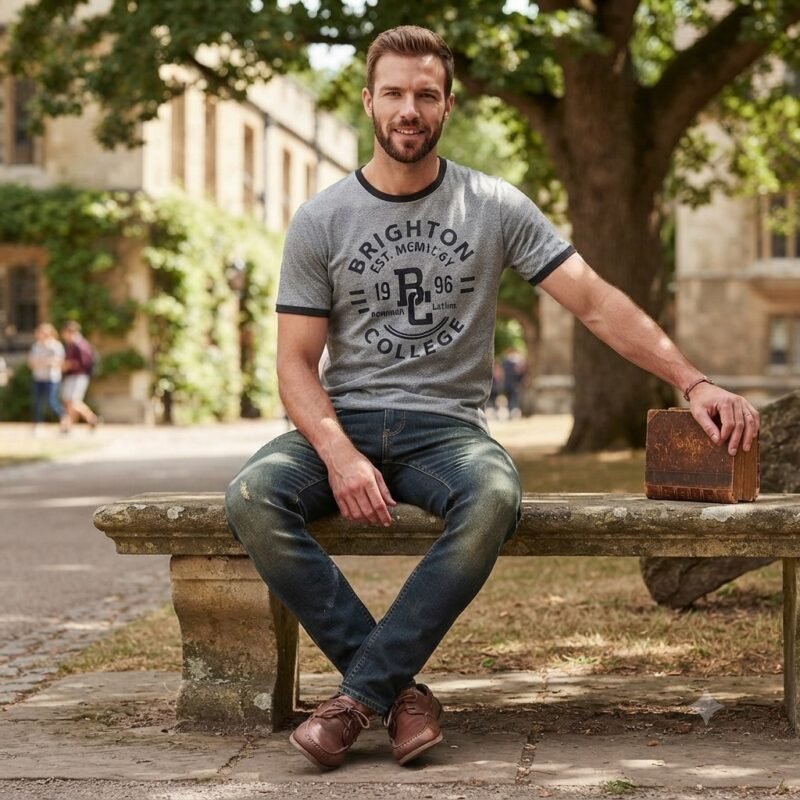 Men's Short Sleeve T-Shirt (Crew Neck) — Style NECK-181104