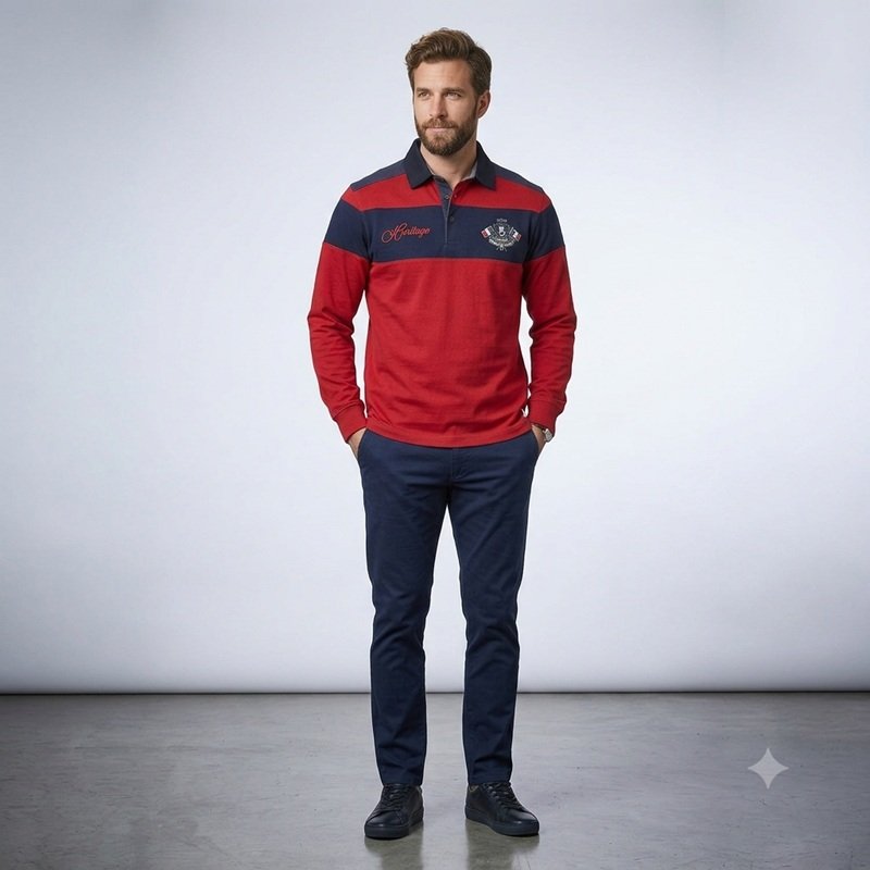 Men's Long Sleeve Polo — Style 1810
