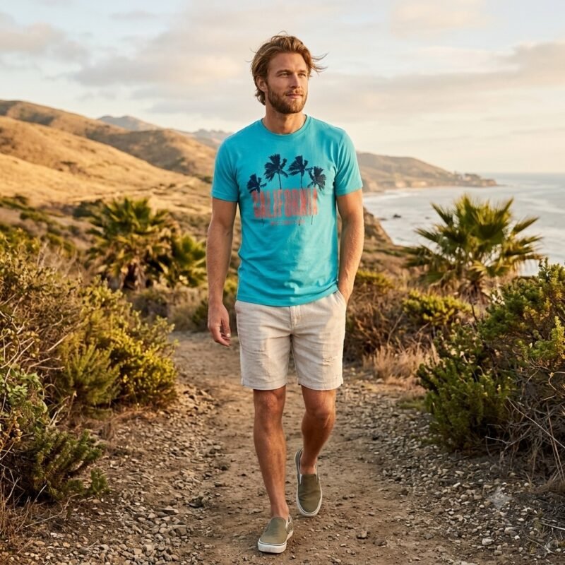 Men's Short Sleeve T-Shirt (Crew Neck) — Style NECK-15