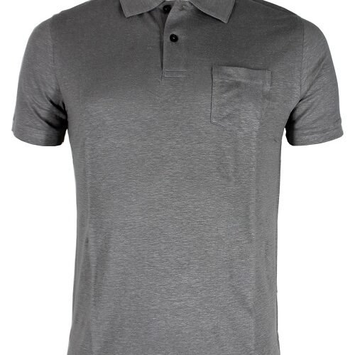 Men's Short Sleeve Self fabric collar stripe polo shirt
