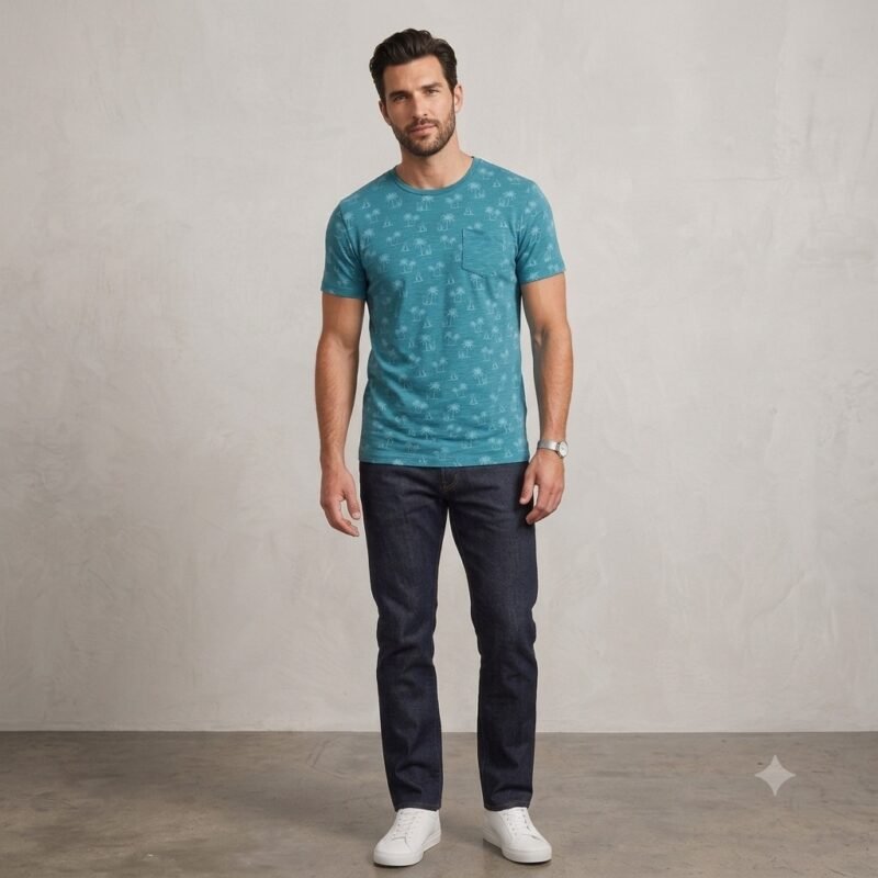 Men's Short Sleeve T-shirt AOP chest pocket — Style 5110
