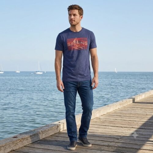 Men’s S/Slv.T- shirt with small chest embroidery & rubber print — Men's Bangladesh sourcing