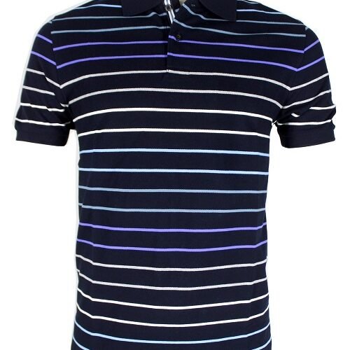 Men's Short Sleeve Polo Shirt With AJS Multicolor Stripe