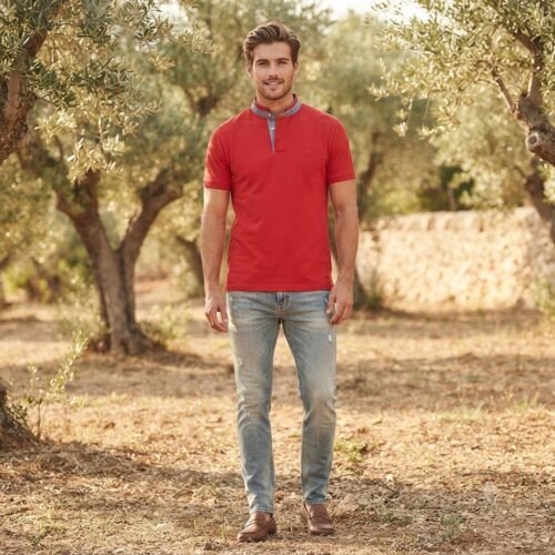 Men’s Short Sleeve Stand up Collar T Shirt — Men's Bangladesh sourcing