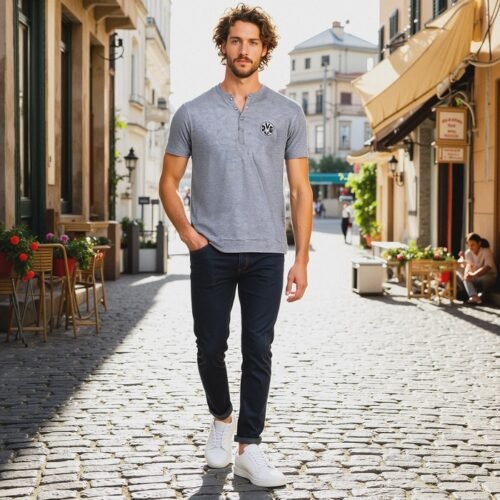 Men's Short Sleeve Serafino
