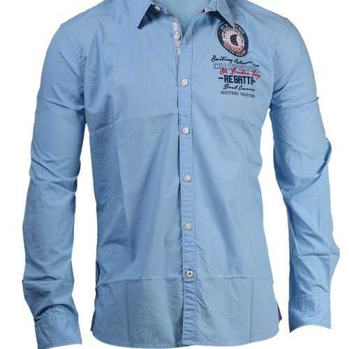 Men's Long Sleeve Causal Shirt with Embroidery