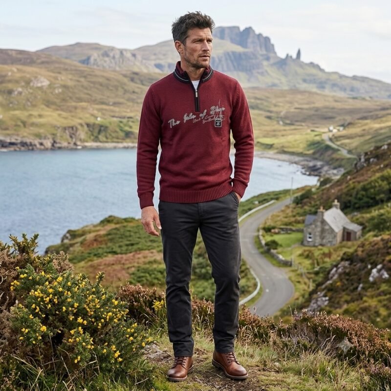 Men's Mock Neck Pullover — Style 1285