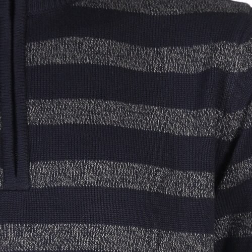 Mens Mock Neck Stripe Pullover 1
