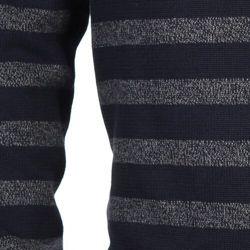 Mens Mock Neck Stripe Pullover 2