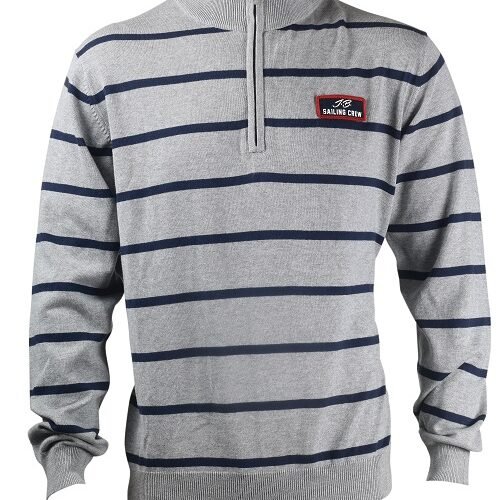 Men's Mock Neck Stripe Pullover