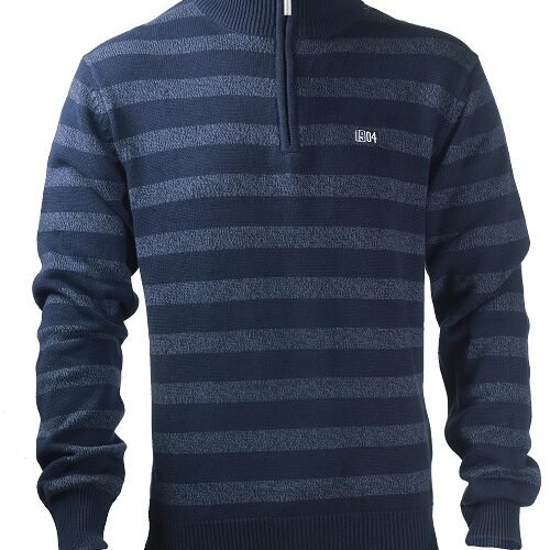 Men's Mock Neck Stripe Pullover