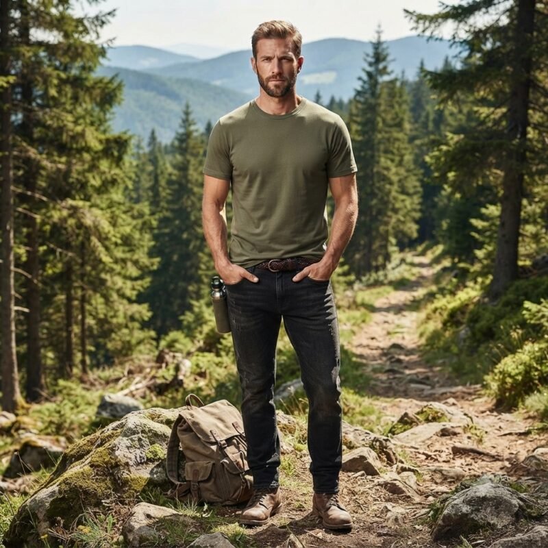Men's Short Sleeve Solid T-Shirt (Crew Neck) — Style 1428