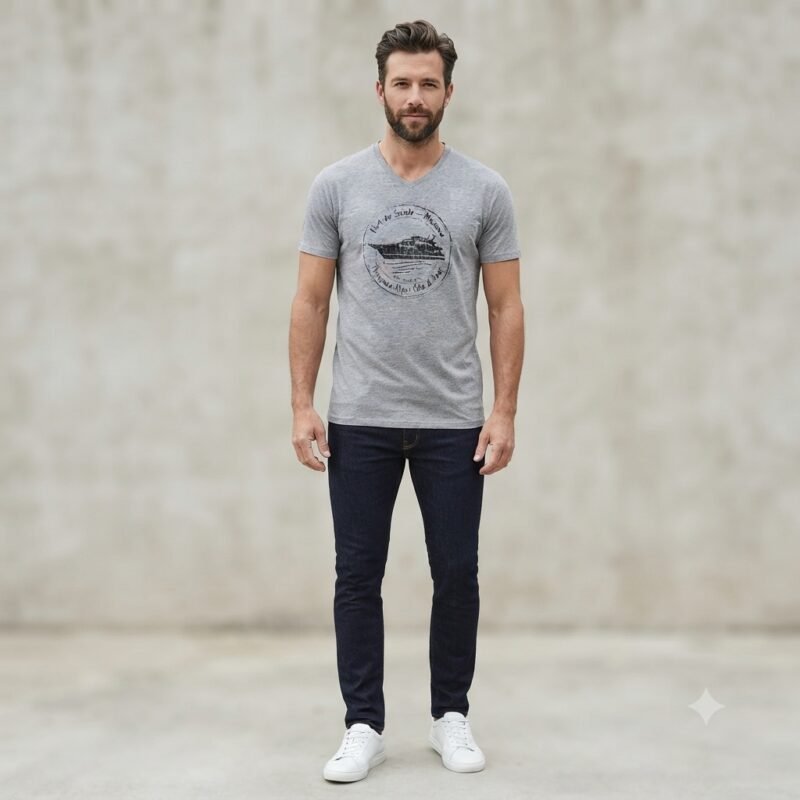 Men's Short Sleeve T-Shirt (Crew Neck) — Style NECK-201117