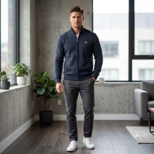 Men’s Sweater with Full Zipper Placket — Men's Bangladesh sourcing