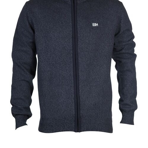 Men's Sweater with Full Zipper Placket