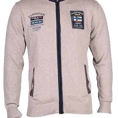 Men's Sweater with Full Zipper Placket