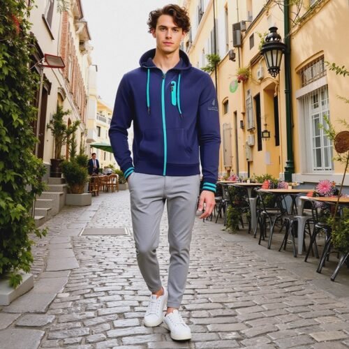 Men's Long Sleeve Sweat Shirt with Hood