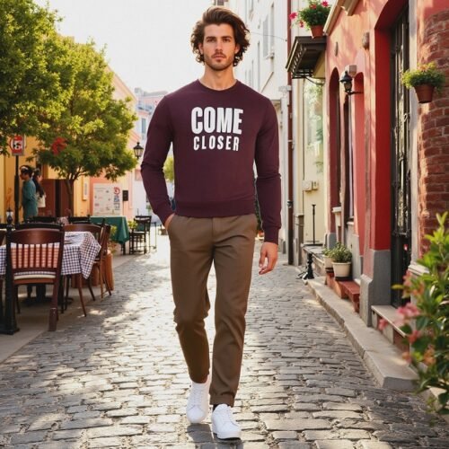 Men's long sleeve Sweat Shirt (Crew Neck)