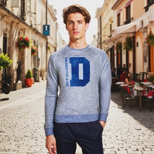 Men's long sleeve Sweat Shirt (Crew Neck)