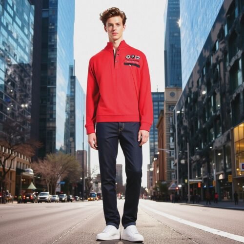 Men's Mock neck Sweat Shirt