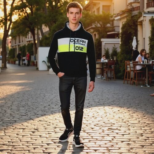 Men's Long Sleeve Sweat Shirt with Hood