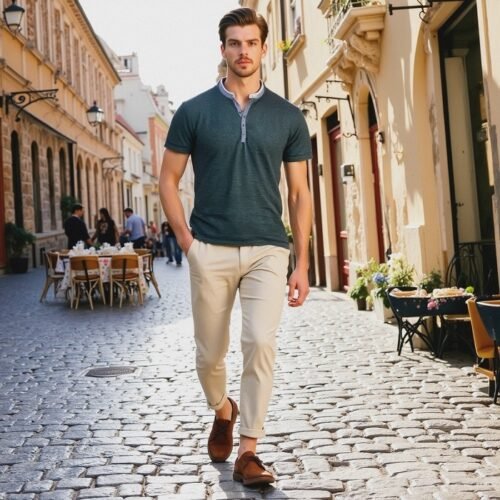 Men's Short Sleeve Serafino