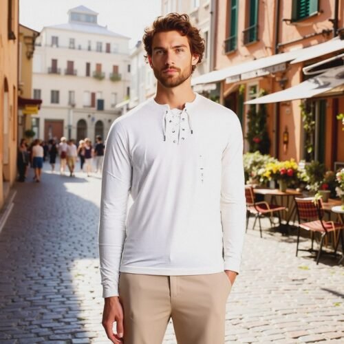 Men's Long Sleeve Serafino