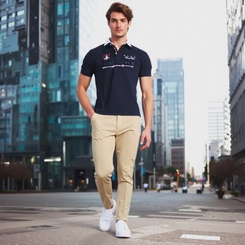 Men's Long Sleeve Rugby Polo Shirt