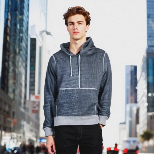 Men's Long Sleeve High Neck Sweat Shirt