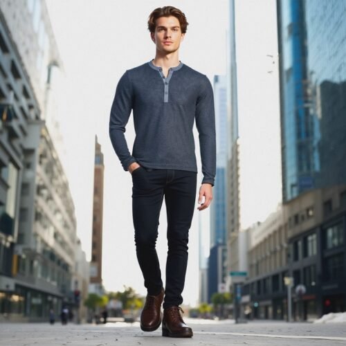 Men's Long Sleeve Serafino