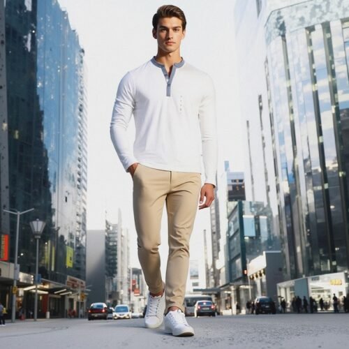 Men's Long Sleeve Serafino