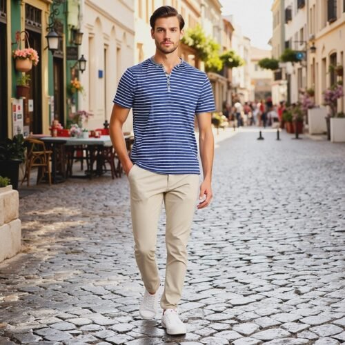 Men's Short Sleeve Serafino
