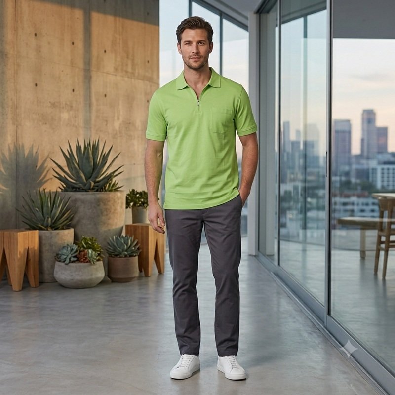 Mens short sleeve polo shirt — Style 1866