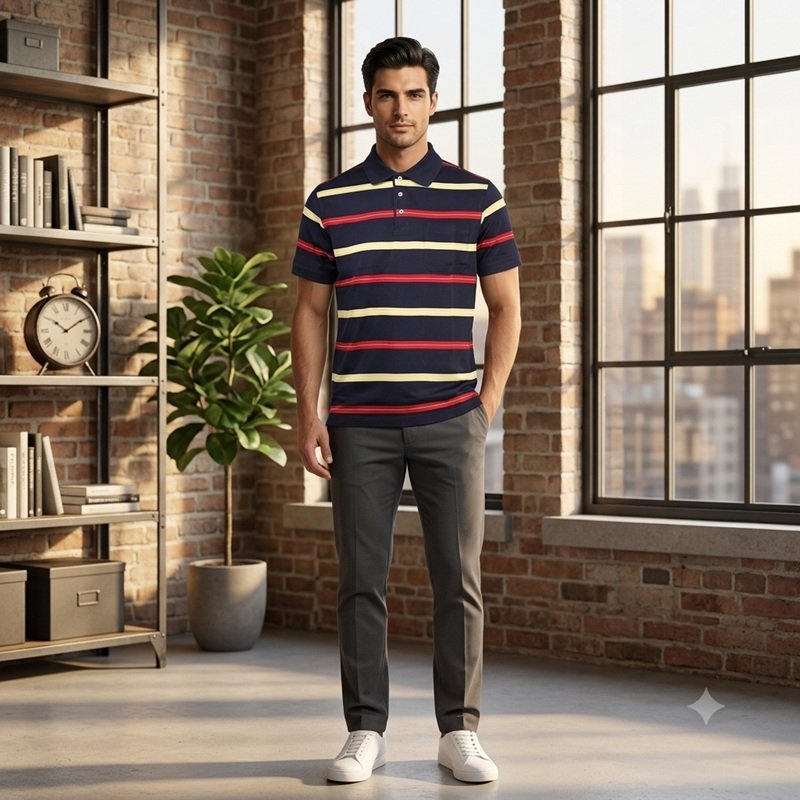Mens short sleeve polo shirt — Style 1870
