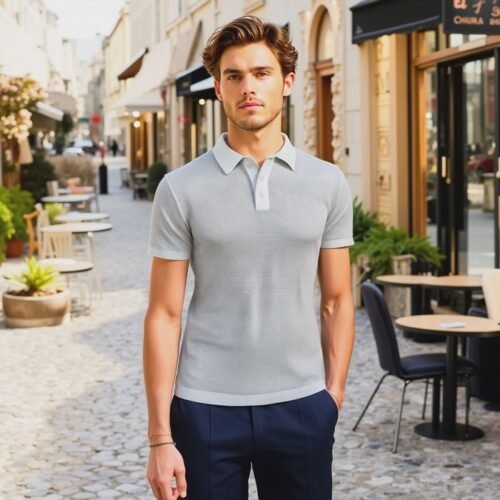 Men’s Short Sleeve Off White Polo Shirt