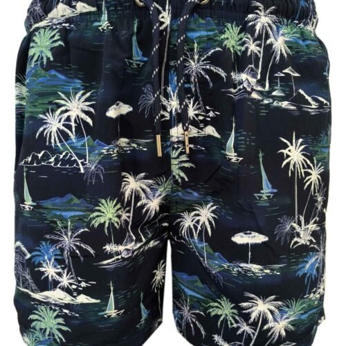 Men's Swim Shorts with Blurry Island