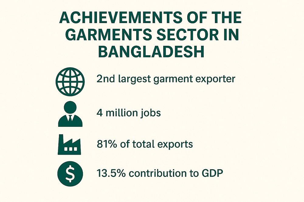 বাংলাদেশের গার্মেন্টস খাতের অর্জন – সাফল্য, শ্রম ও স্বপ্নের গল্প 1 বাংলাদেশের গার্মেন্টস খাতের অর্জন