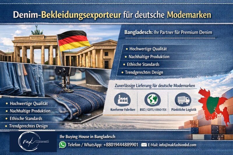 Denim Bekleidungsexporteur fur deutsche Modemarken