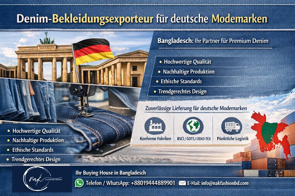 Denim Bekleidungsexporteur fur deutsche Modemarken