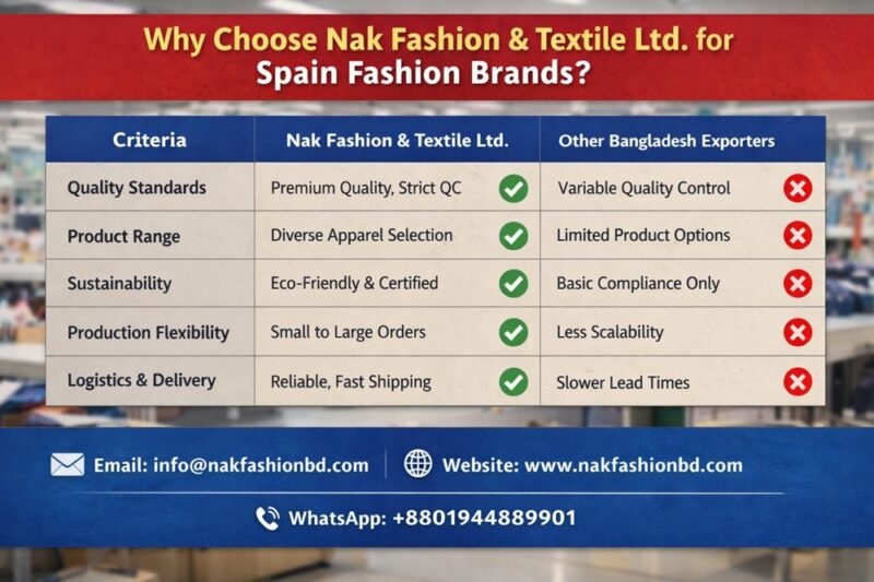 Best Apparel Exporter for Spain Fashion Brands