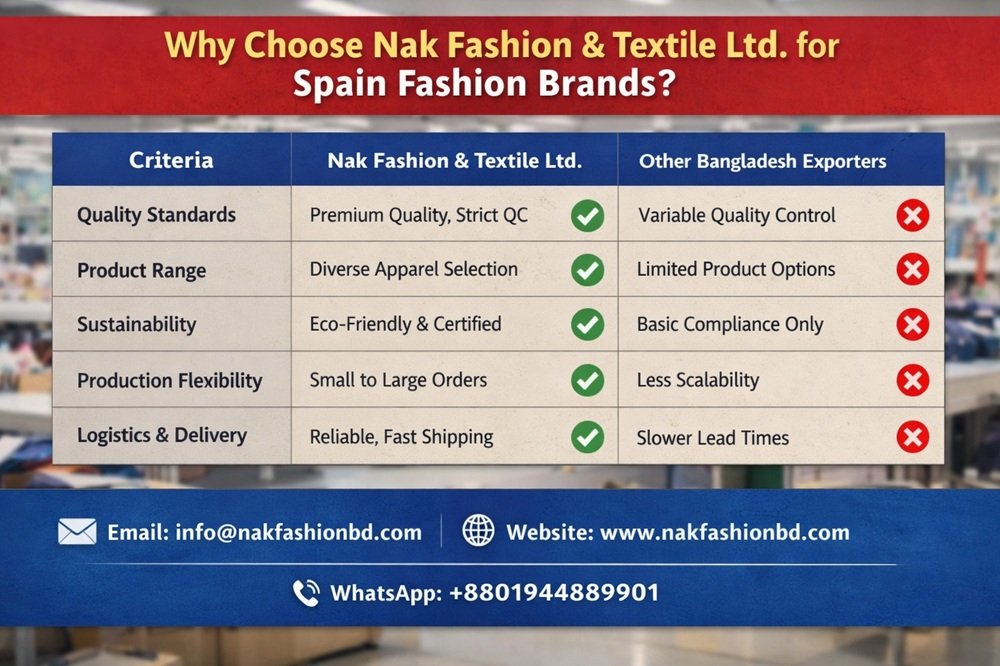 Best Apparel Exporter for Spain Fashion Brands