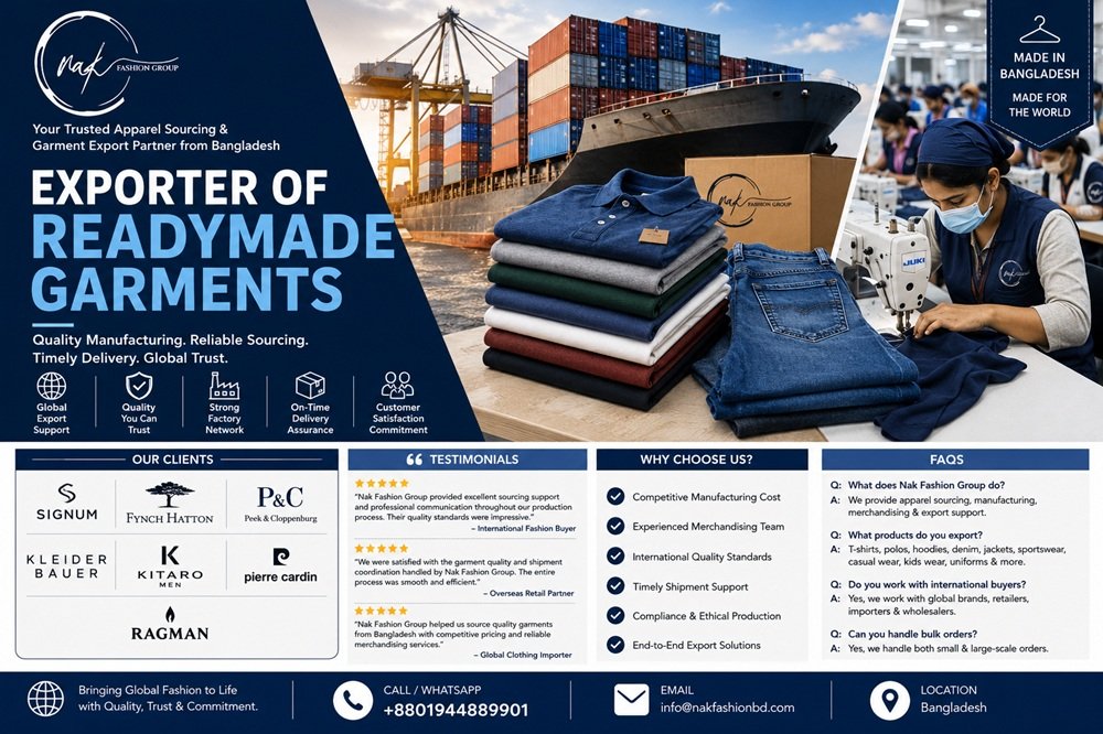 Exporter of Readymade Garments